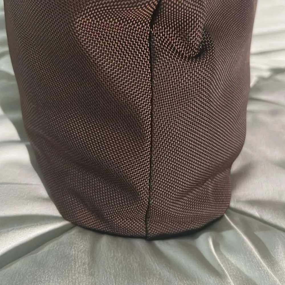 TUMI NYLON LEATHER dark brown black crossbody handbag - Picture 7 of 8